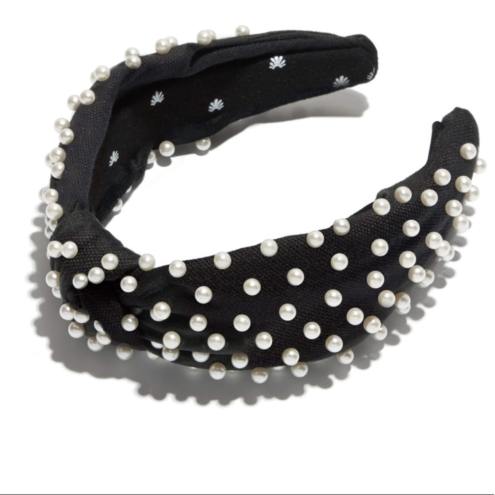 Lele Sadoughi Jet Woven Pearl Headband